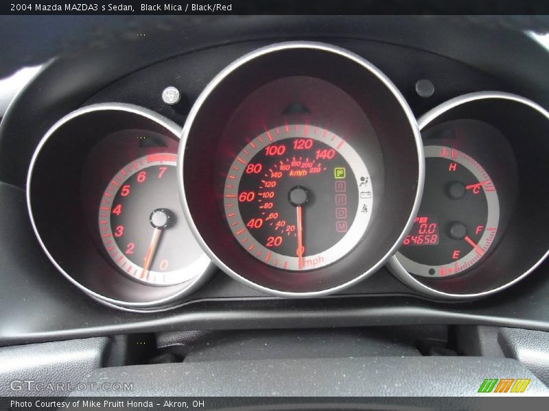 Black Mica / Black/Red 2004 Mazda MAZDA3 s Sedan