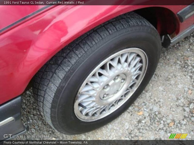 Currant Red Metallic / Red 1991 Ford Taurus GL Sedan