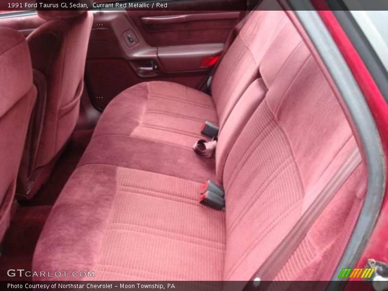 Currant Red Metallic / Red 1991 Ford Taurus GL Sedan