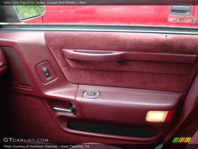 Currant Red Metallic / Red 1991 Ford Taurus GL Sedan