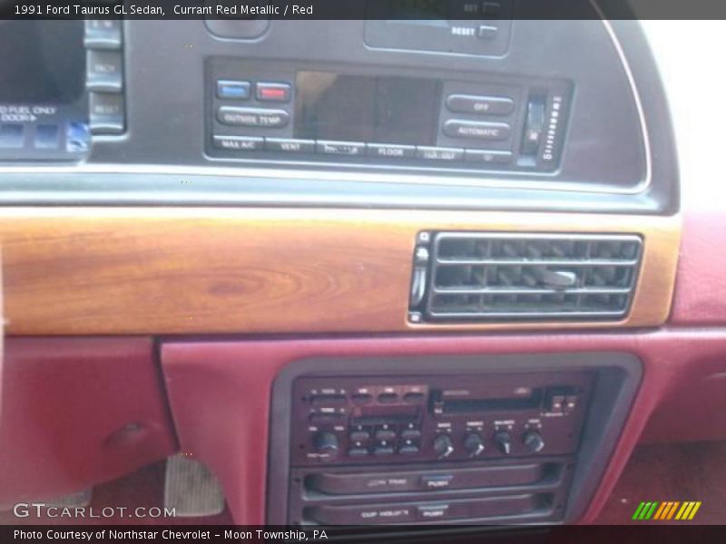 Currant Red Metallic / Red 1991 Ford Taurus GL Sedan