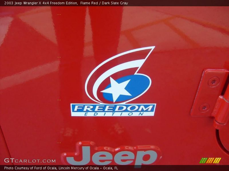 Flame Red / Dark Slate Gray 2003 Jeep Wrangler X 4x4 Freedom Edition