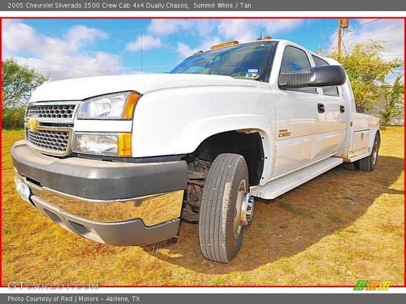 Summit White / Tan 2005 Chevrolet Silverado 3500 Crew Cab 4x4 Dually Chassis