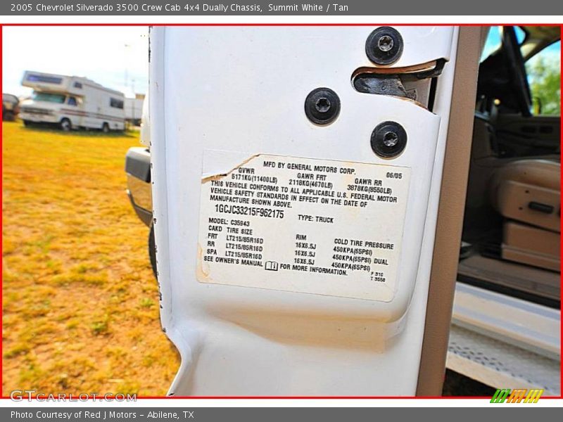 Summit White / Tan 2005 Chevrolet Silverado 3500 Crew Cab 4x4 Dually Chassis