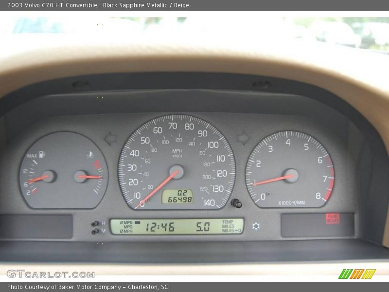 Black Sapphire Metallic / Beige 2003 Volvo C70 HT Convertible