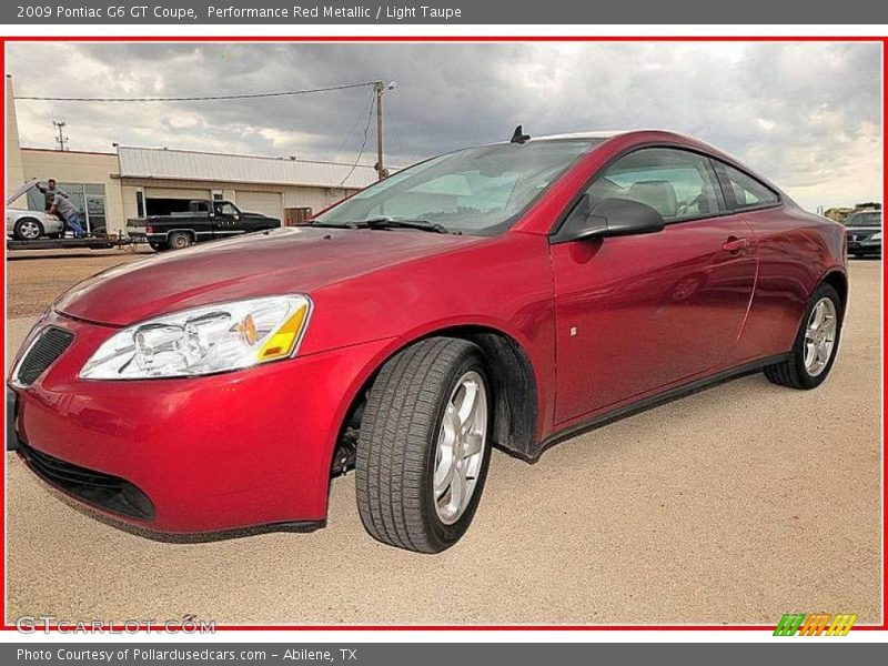 Performance Red Metallic / Light Taupe 2009 Pontiac G6 GT Coupe