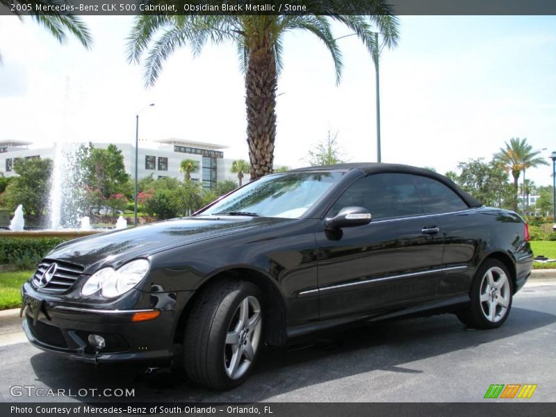 Obsidian Black Metallic / Stone 2005 Mercedes-Benz CLK 500 Cabriolet