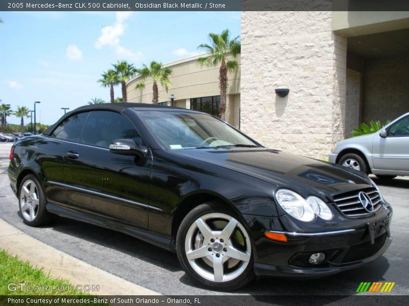 Obsidian Black Metallic / Stone 2005 Mercedes-Benz CLK 500 Cabriolet