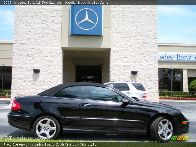 Obsidian Black Metallic / Stone 2005 Mercedes-Benz CLK 500 Cabriolet