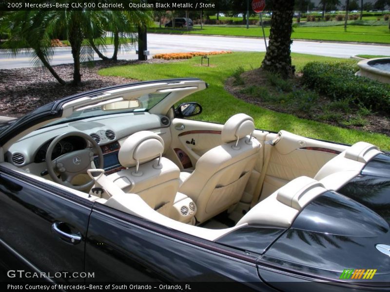 Obsidian Black Metallic / Stone 2005 Mercedes-Benz CLK 500 Cabriolet