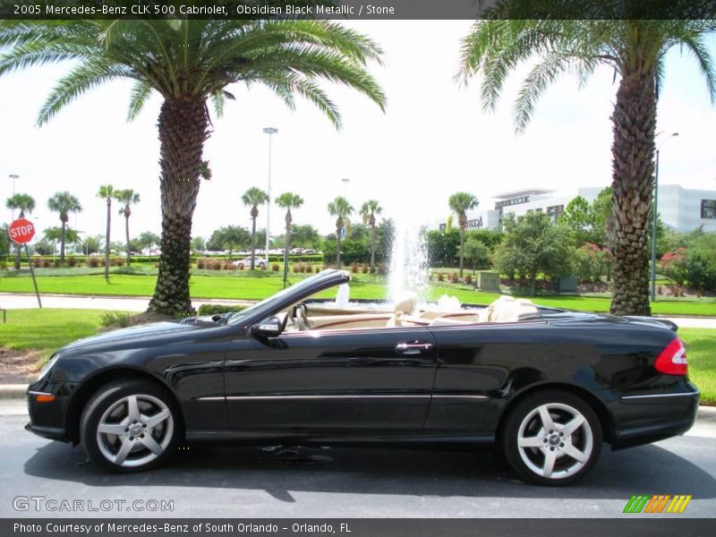 Obsidian Black Metallic / Stone 2005 Mercedes-Benz CLK 500 Cabriolet