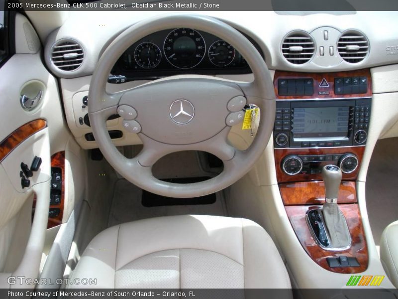 Obsidian Black Metallic / Stone 2005 Mercedes-Benz CLK 500 Cabriolet