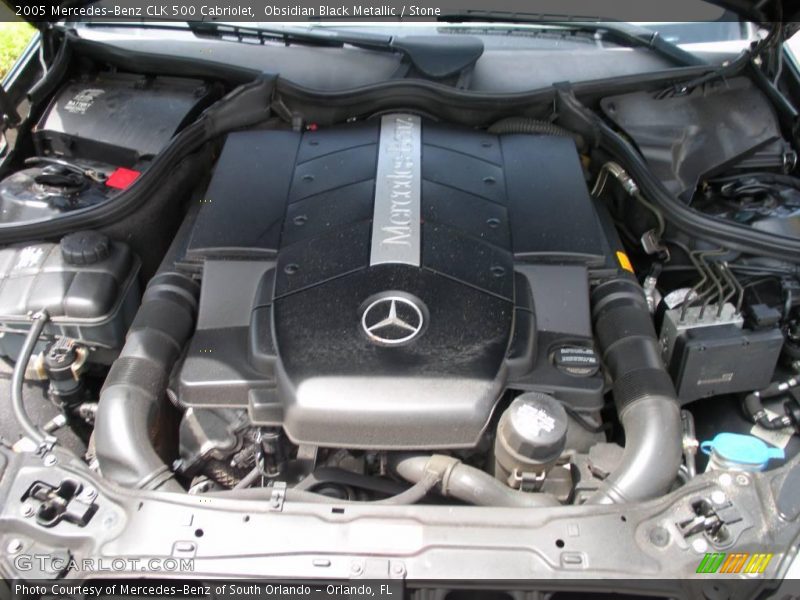 Obsidian Black Metallic / Stone 2005 Mercedes-Benz CLK 500 Cabriolet