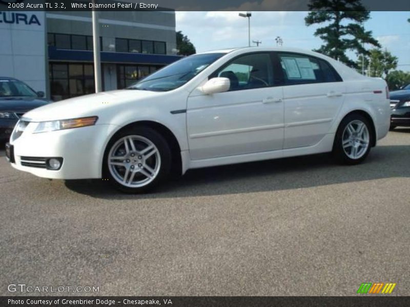White Diamond Pearl / Ebony 2008 Acura TL 3.2