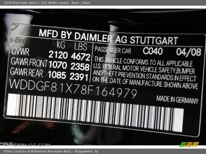 Black / Black 2008 Mercedes-Benz C 300 4Matic Luxury