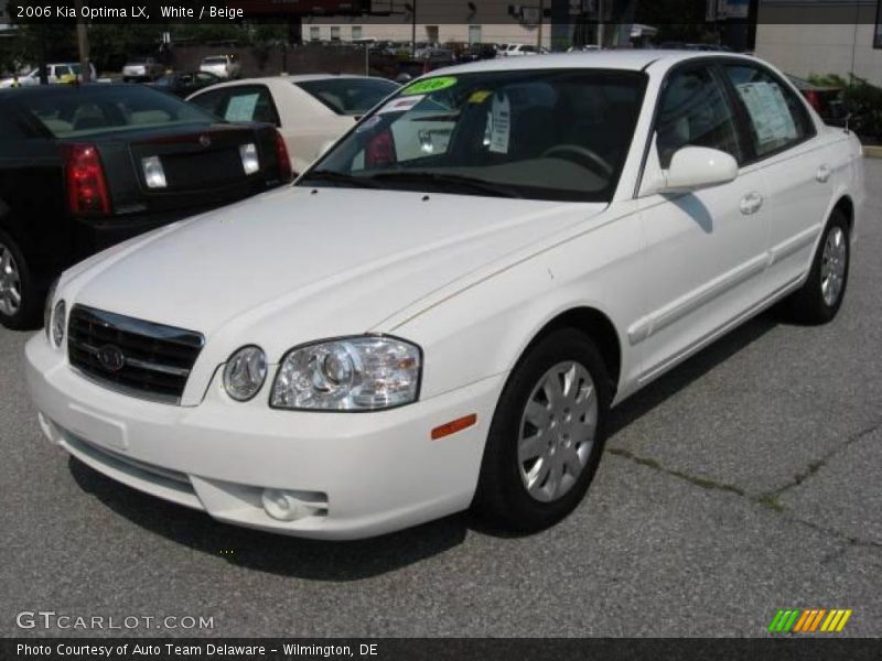 White / Beige 2006 Kia Optima LX