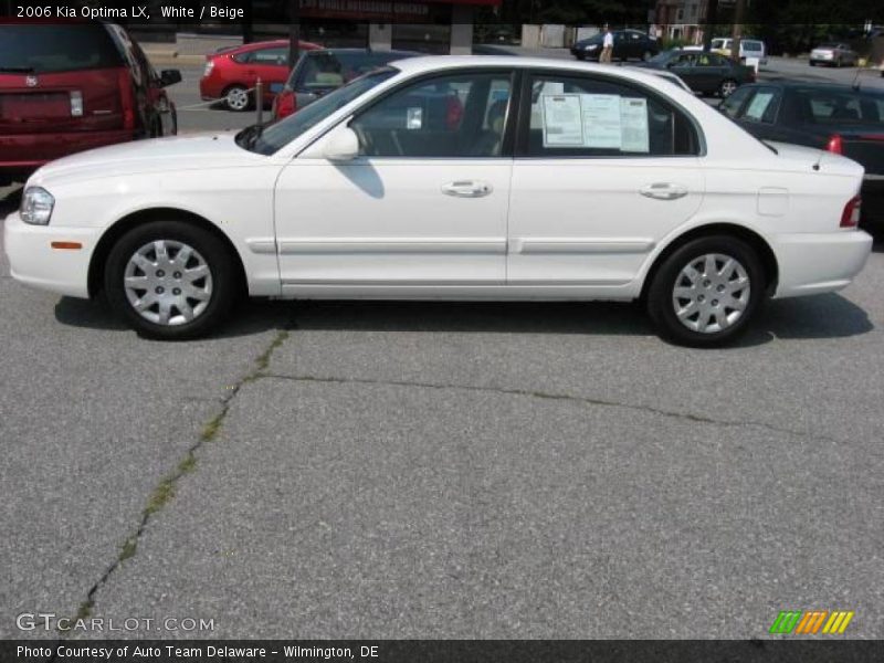 White / Beige 2006 Kia Optima LX