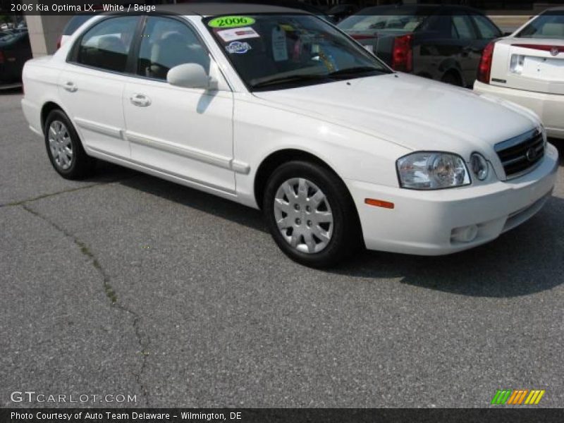 White / Beige 2006 Kia Optima LX