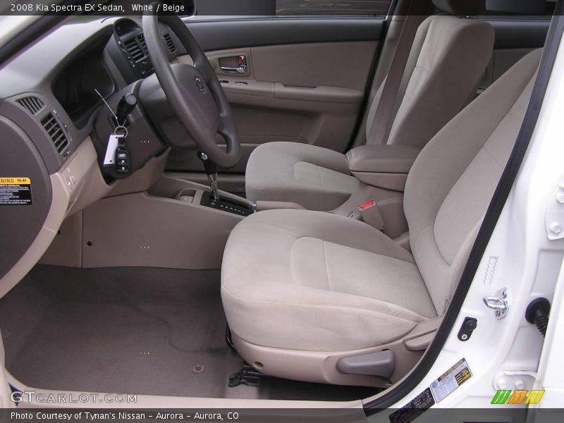 White / Beige 2008 Kia Spectra EX Sedan