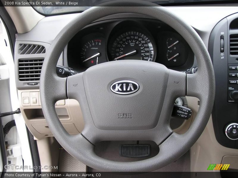 White / Beige 2008 Kia Spectra EX Sedan