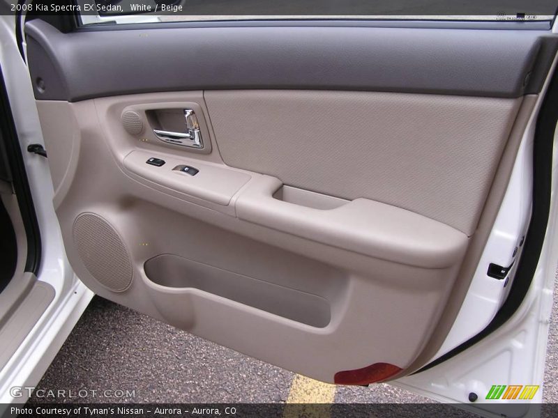 White / Beige 2008 Kia Spectra EX Sedan
