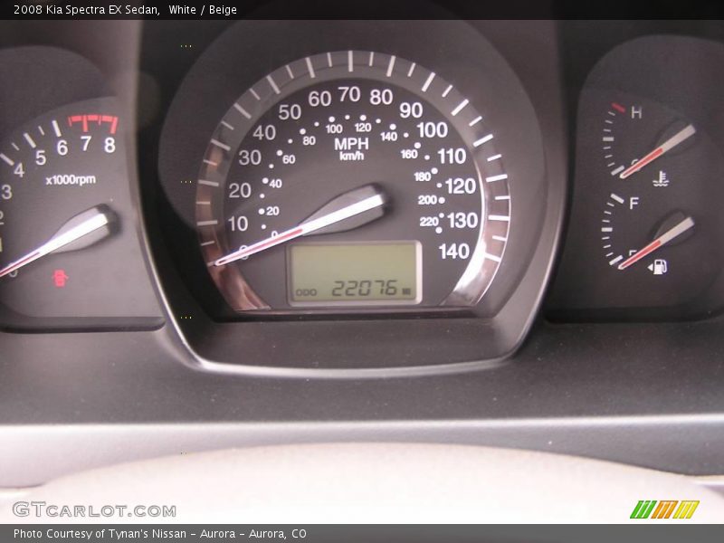 White / Beige 2008 Kia Spectra EX Sedan