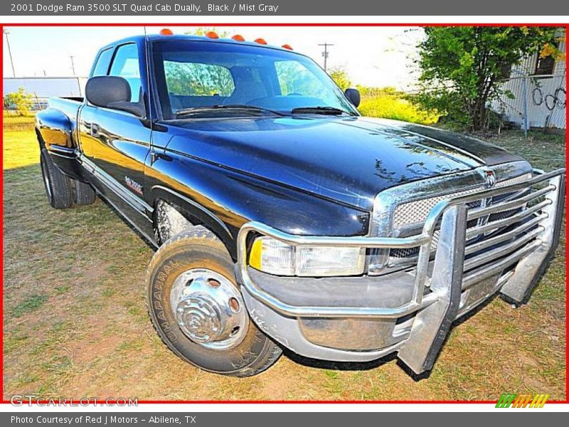 Black / Mist Gray 2001 Dodge Ram 3500 SLT Quad Cab Dually