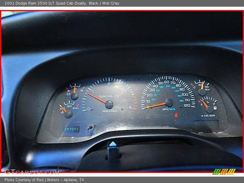 Black / Mist Gray 2001 Dodge Ram 3500 SLT Quad Cab Dually