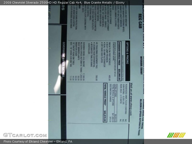 Blue Granite Metallic / Ebony 2009 Chevrolet Silverado 2500HD HD Regular Cab 4x4