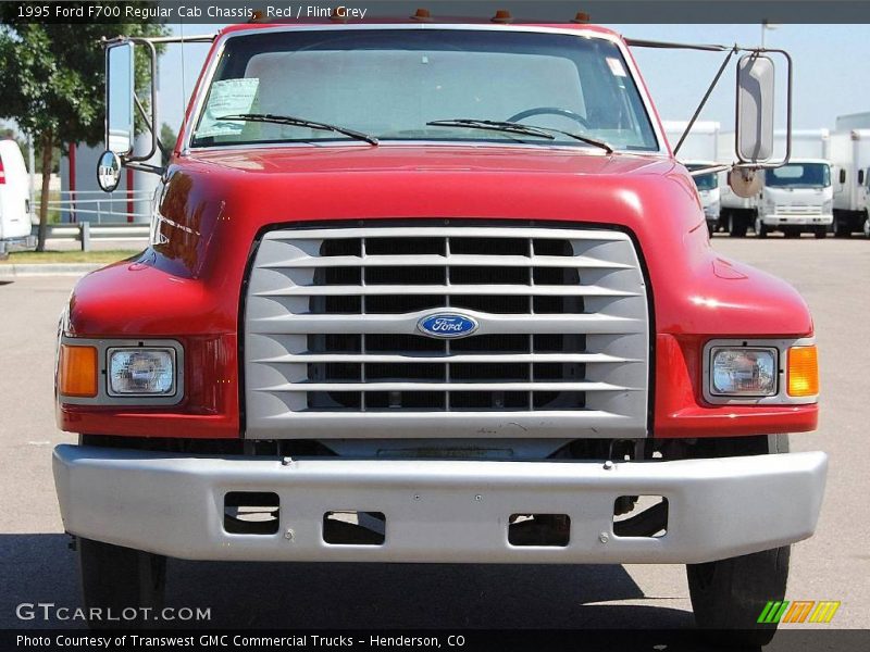 Red / Flint Grey 1995 Ford F700 Regular Cab Chassis