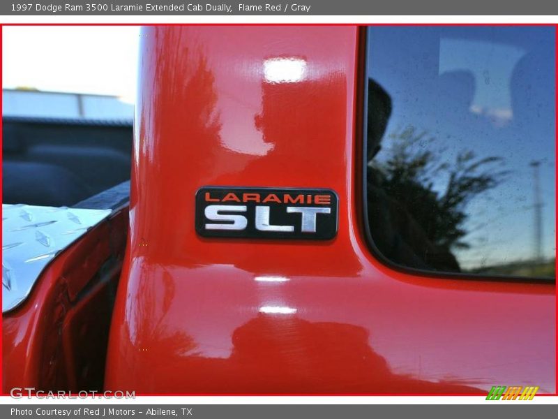 Flame Red / Gray 1997 Dodge Ram 3500 Laramie Extended Cab Dually