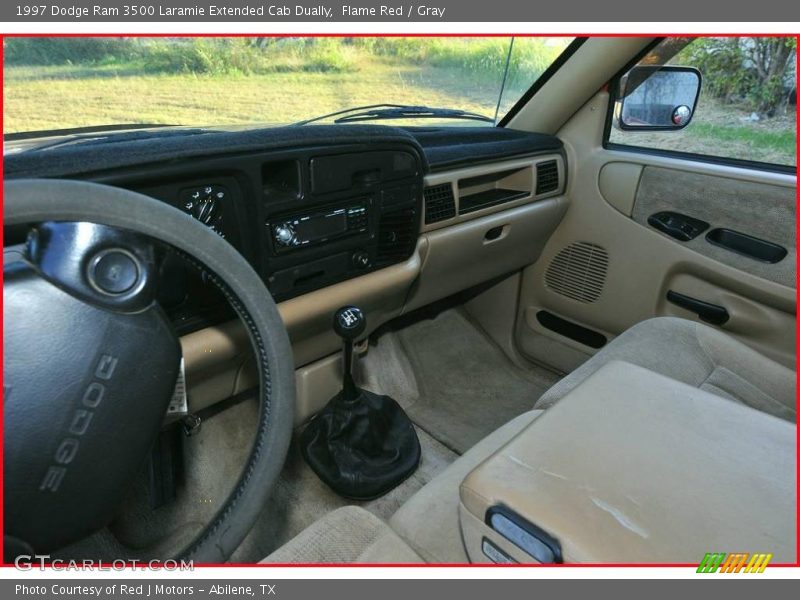 Flame Red / Gray 1997 Dodge Ram 3500 Laramie Extended Cab Dually