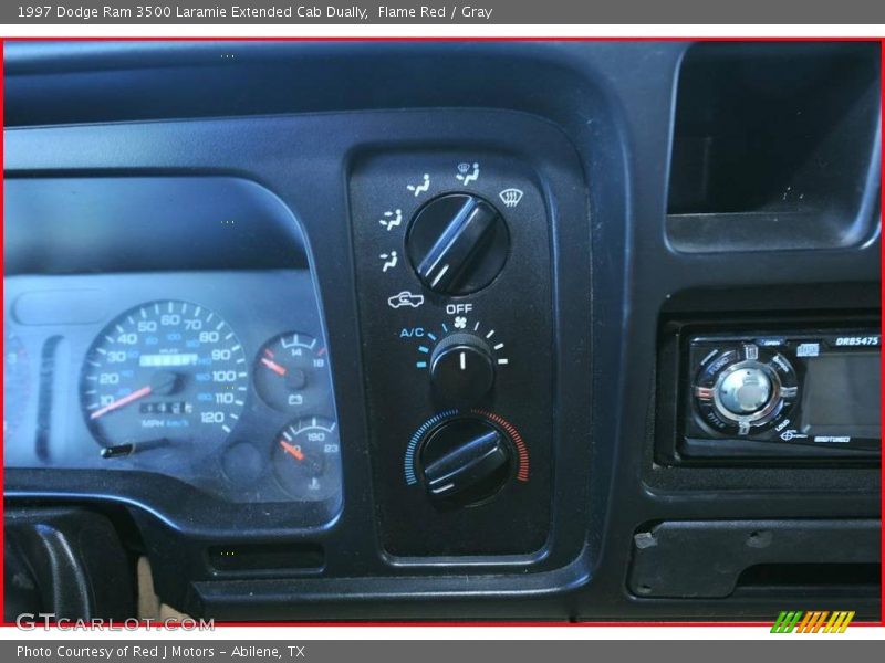 Flame Red / Gray 1997 Dodge Ram 3500 Laramie Extended Cab Dually