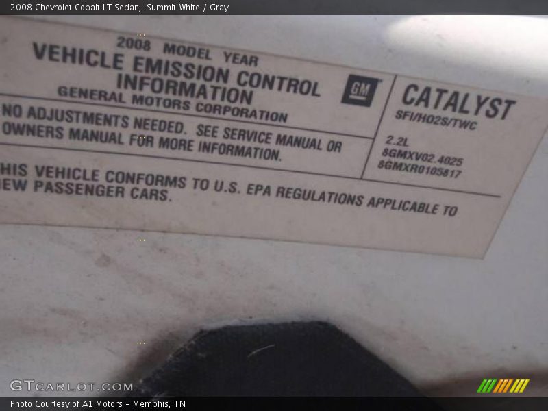 Summit White / Gray 2008 Chevrolet Cobalt LT Sedan