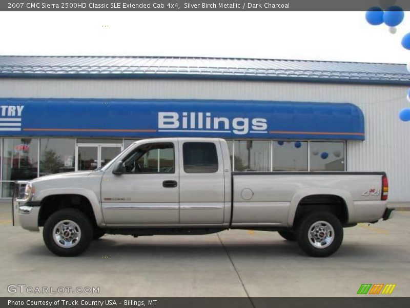 Silver Birch Metallic / Dark Charcoal 2007 GMC Sierra 2500HD Classic SLE Extended Cab 4x4