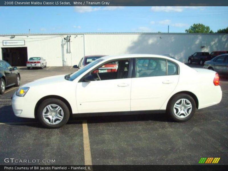 White / Titanium Gray 2008 Chevrolet Malibu Classic LS Sedan