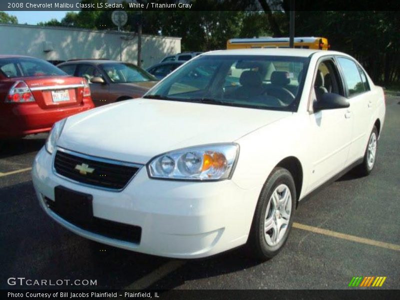 White / Titanium Gray 2008 Chevrolet Malibu Classic LS Sedan