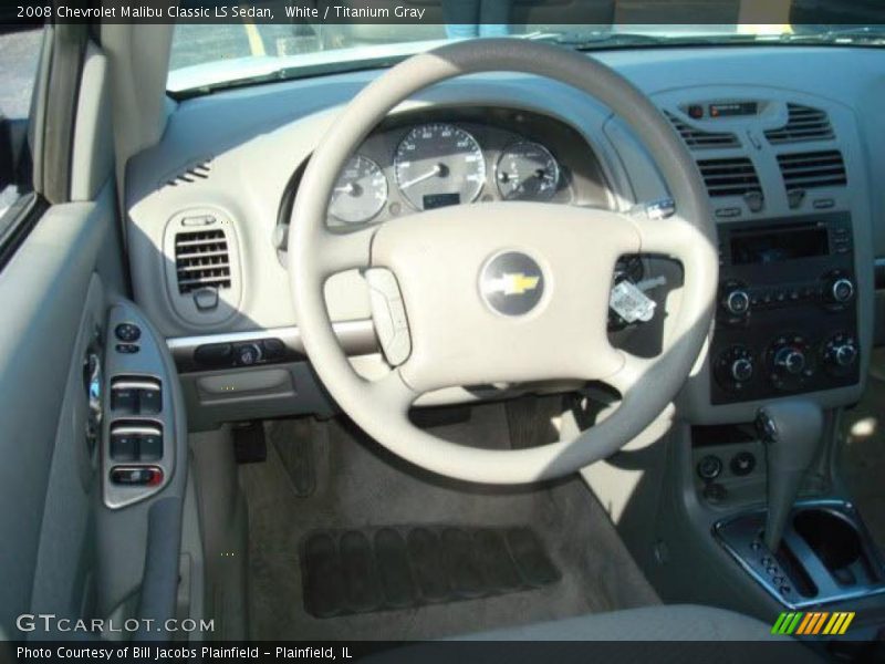 White / Titanium Gray 2008 Chevrolet Malibu Classic LS Sedan