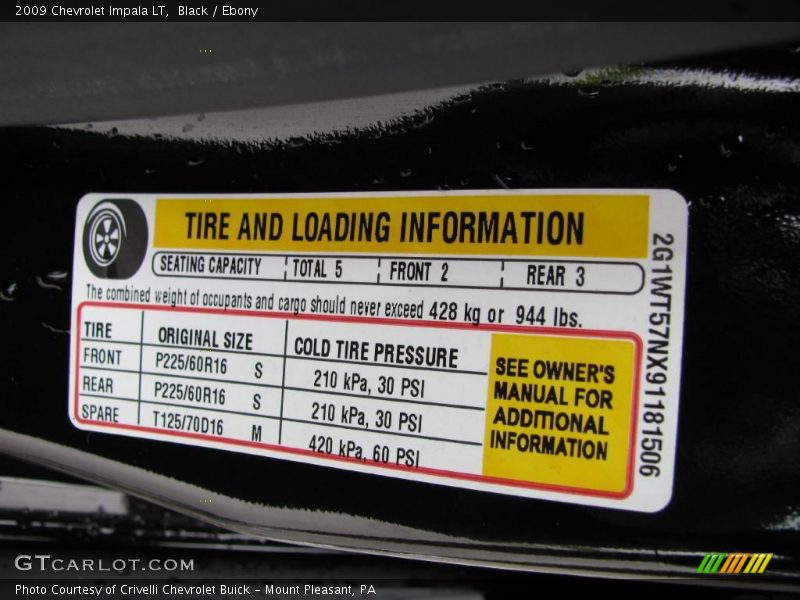 Black / Ebony 2009 Chevrolet Impala LT