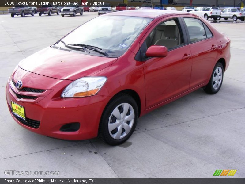 Barcelona Red Pearl / Bisque 2008 Toyota Yaris Sedan