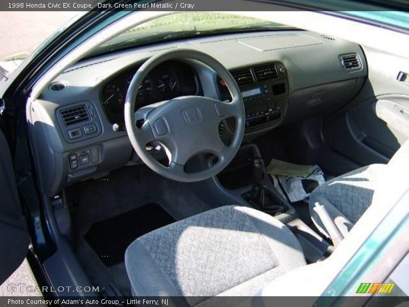 Dark Green Pearl Metallic / Gray 1998 Honda Civic EX Coupe
