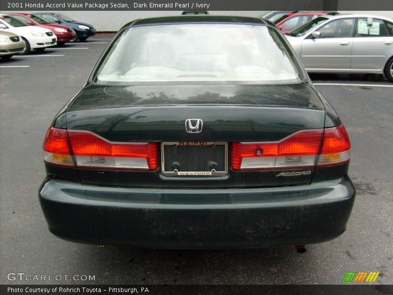 Dark Emerald Pearl / Ivory 2001 Honda Accord Value Package Sedan