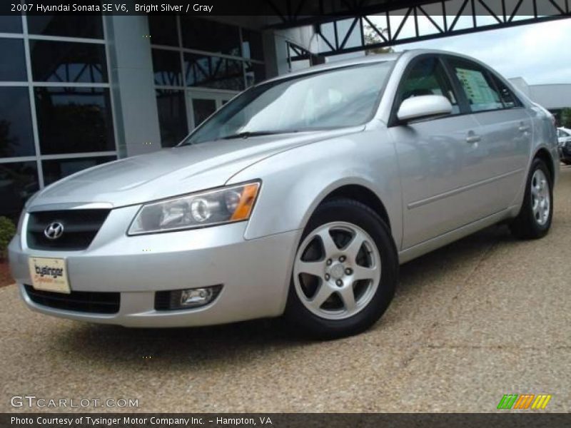 Bright Silver / Gray 2007 Hyundai Sonata SE V6