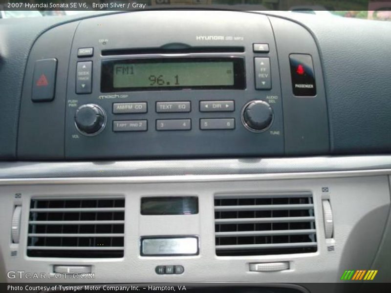 Bright Silver / Gray 2007 Hyundai Sonata SE V6