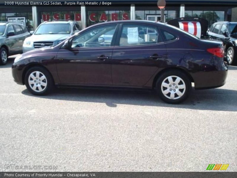 Purple Rain Metallic / Beige 2008 Hyundai Elantra GLS Sedan