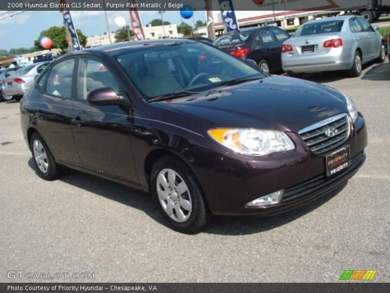 Purple Rain Metallic / Beige 2008 Hyundai Elantra GLS Sedan