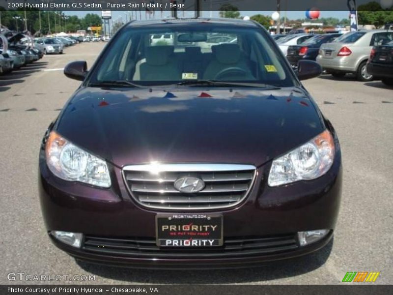 Purple Rain Metallic / Beige 2008 Hyundai Elantra GLS Sedan