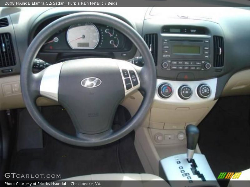 Purple Rain Metallic / Beige 2008 Hyundai Elantra GLS Sedan