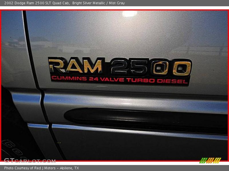 Bright Silver Metallic / Mist Gray 2002 Dodge Ram 2500 SLT Quad Cab