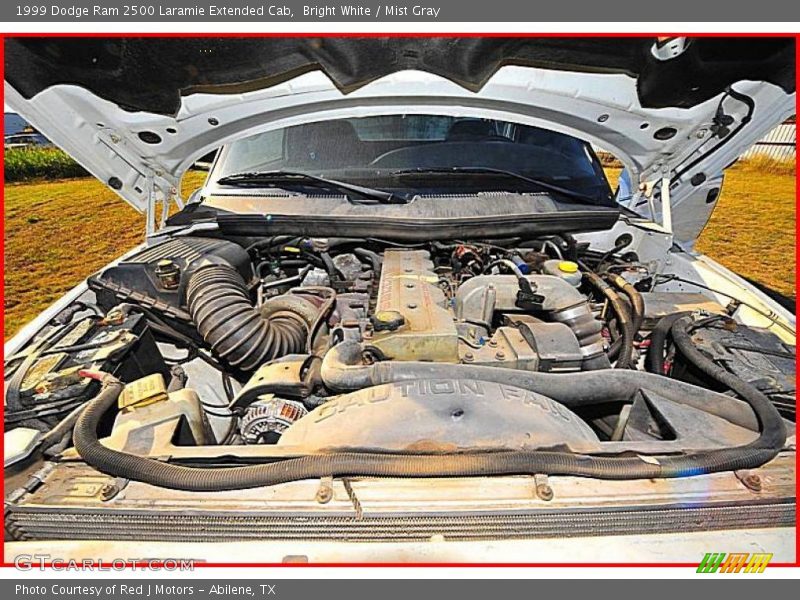 Bright White / Mist Gray 1999 Dodge Ram 2500 Laramie Extended Cab